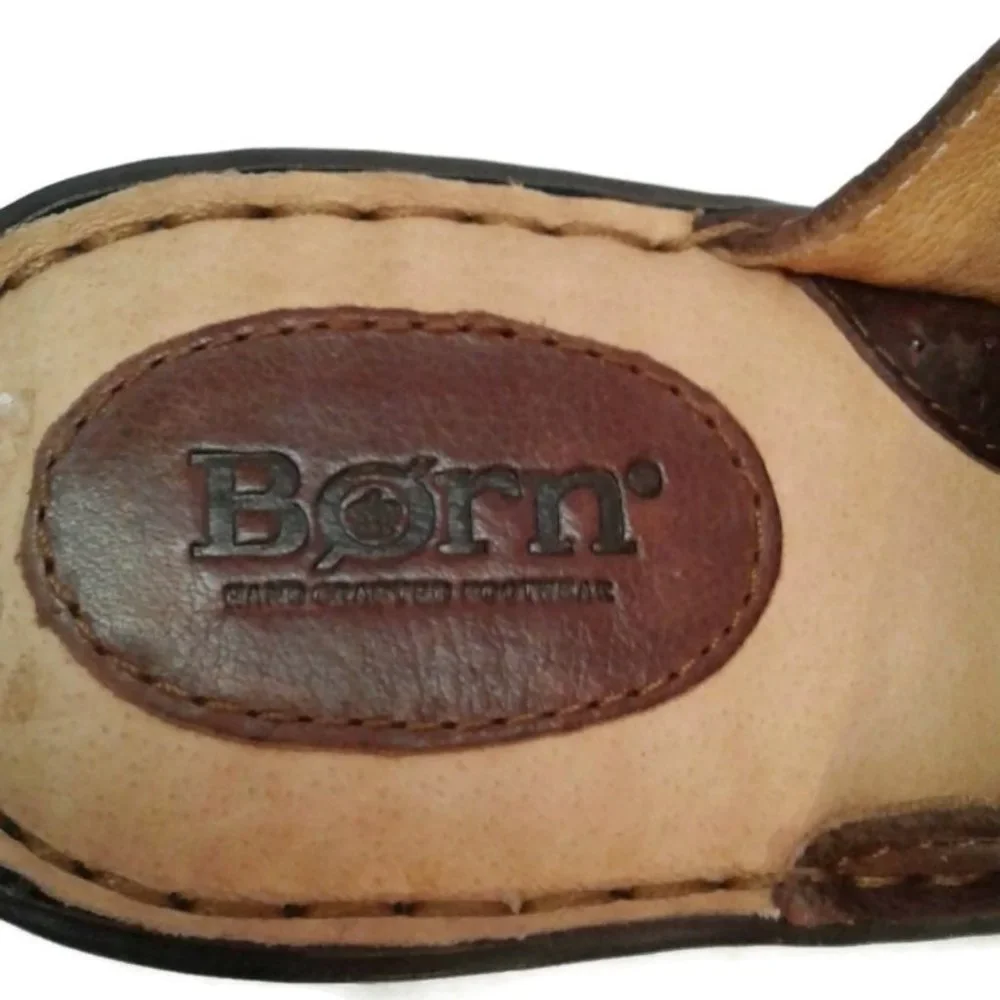 Born US 7 Clogs EU 40.5 Slip On Mules W8173 shoes Brown Leather - Picture 8 of 8